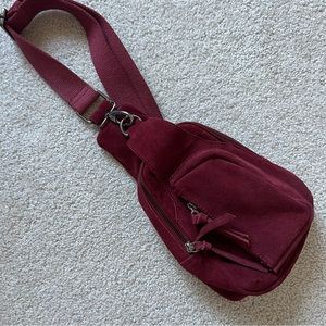 Free People Hudson Sling Bag in burgundy/wine color